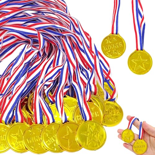 Medaillen für Kinder, 100-teilige Plastikmedaille für Kunststoff, wasserdichte, fade-resistente Preismedaillen, tragbare Teilnahmemedaillen Sporttreffen, Preisverleihung, Spielpreise, Medaillen von XJKLBYQ