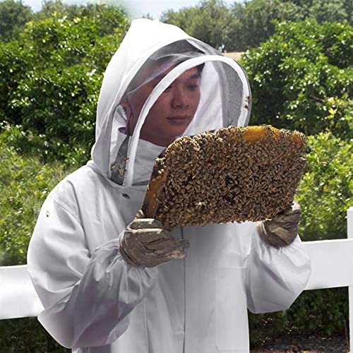 XJZHANG Baumwolle Ganzkörper Imkerei Kleidung Schleier Kapuze Hut Anti-Bienen Mantel Spezielle Schutzkleidung Imkerei Bienen Anzug Ausrüstung von XJZHANG