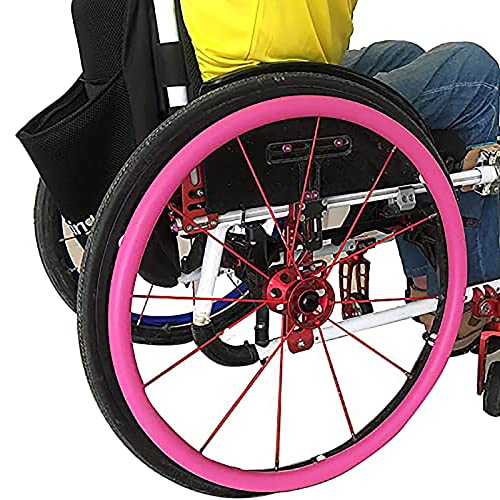 XJZHANG Rollstuhl-Schiebe-Felgenabdeckungen, 24-Zoll-Hinterrad-Sport-Rollstuhl-Abdeckung, Silikon-Hand-Schiebe-Abdeckung, rutschfest, verschleißfest, verbessern Grip und Traktion (1 Paar) von XJZHANG