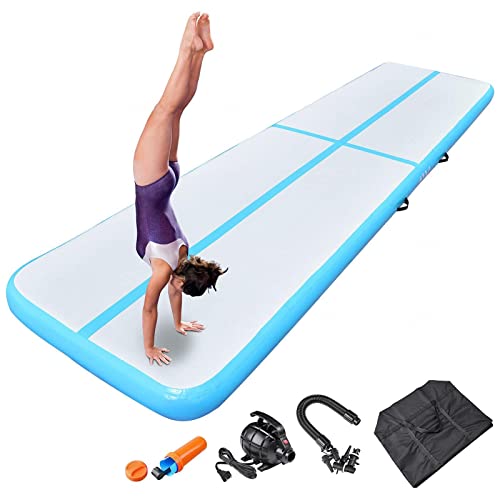 Luftgymnastikmatten, Luftfass-Gymnastikrolle mit elektrischer aufblasbarer Pumpe für Zuhause/Training/Yoga/Wasser von XKNANXCA