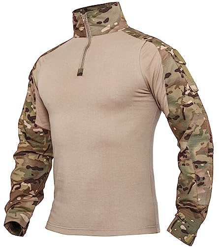 XKTTAC Herren Taktisches Hemd Outdoor Shirt Kampfshirt für Militär und Airsoft (CP, 2XL) von XKTTAC