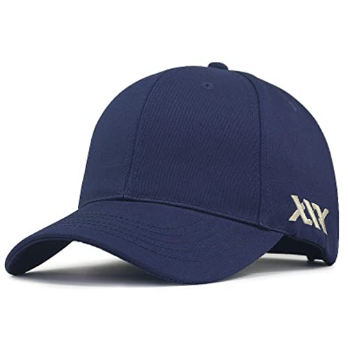XKUN Cap Großer Kopf 58-60 60-68 cm Mann Große Größe Kausaler Hat Cool Hip Hop Has Man Pluse Baseballkappen-Deep Blue,XL 60-68Cm von XKUN