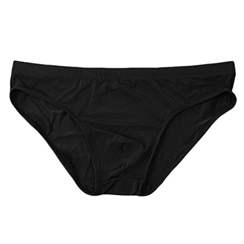 XKUN Herren Slip M-4Xl 3 Packungen EIS Seide Sexy Transparente Unterwäsche Schnelltrocknende Männer Unterwäsche-Black,4XL von XKUN