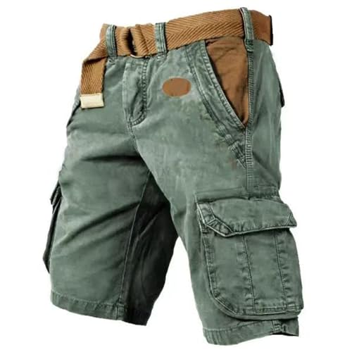XKrmp Men's Multi-Pocket Tactical Shorts, Men's Cargo Shorts, Mens Tactical Shorts, Men's Hiking Cargo Shorts (Green,5XL) von XKrmp
