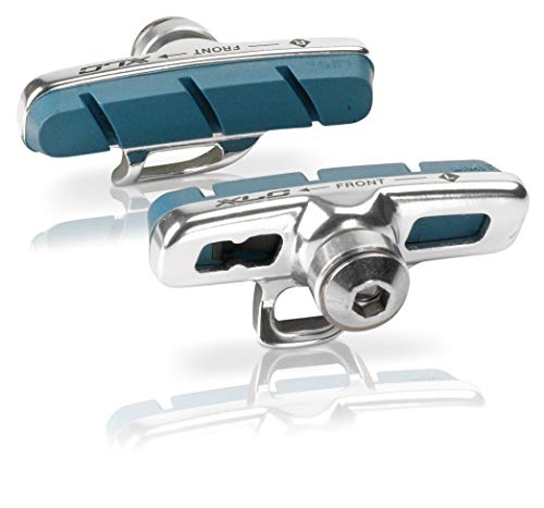 XLC Unisex – Erwachsene Bremsschuhe Cartridge Road Campa für Carbon 4er Set 50 mm, Silber, blau von XLC