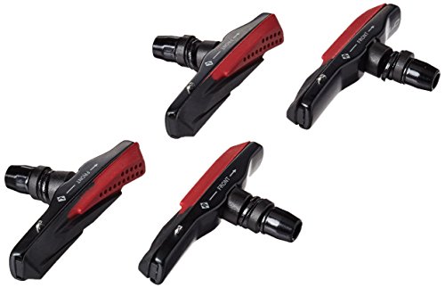 XLC Unisex – Erwachsene Bremsschuhe Cartridge V-Brake BS-V03 4er Set 72 mm, Schwarz, Rot, Einheitsgröße von XLC