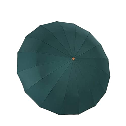 XLTEAM Robuster 16-Rippen-Automatik-Faltschirm für windiges Wetter - stylischer Langstiel-Regenschirm für Damen und Herren von XLTEAM