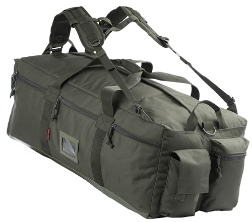 XMILPAX Militärische Reisetasche mit Rucksackgurten, olivgrün, von XMILPAX