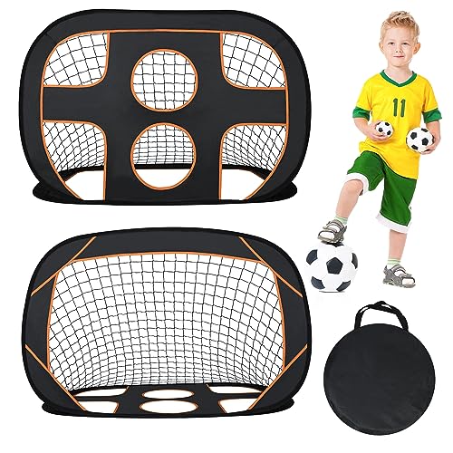 XMTECH 2 in 1 Pop-Up Fußballto Kinder, Popup-Tor mit Torwand, Torwandtrainer für Indoor & Outdoor, mit Tragetasche, 121x80x80 cm von XMTECH