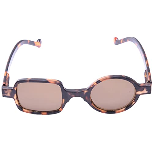 XMYNB Sonnenbrille Punk Asymmetrische Runde & Square Sonnenbrille Frauen & Männer Floral Sonnenbrille Uv Eyewear Brillen-Leopard von XMYNB