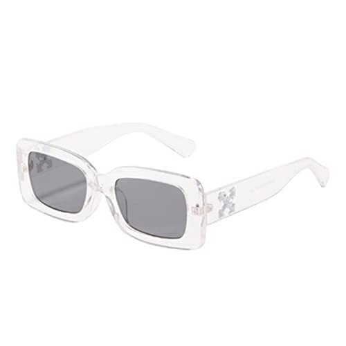 XMYNB Sonnenbrille Sonnenbrille Frauen Retro Sonnenbrille Frauen Quadratische Brille Frauen Männer Uv400-Clear White Gray von XMYNB