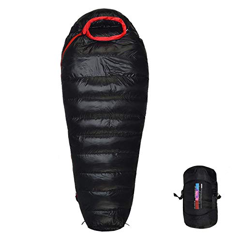 210CM Tragbarer Schlafsack Ultraleichter Rucksack Mumie Daunenausrüstung zum Wandern Camping Wasserdichter Warmhaltebeutel von XOING
