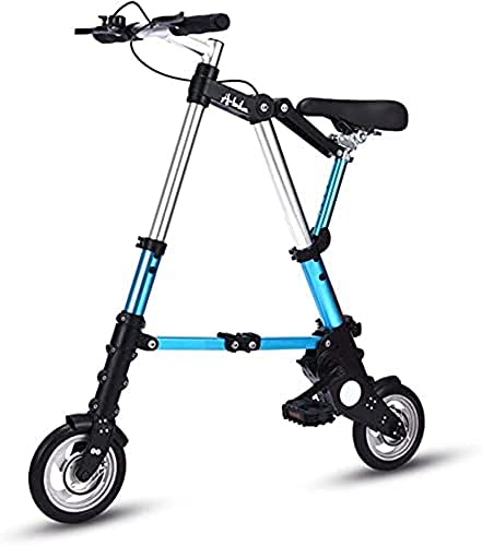 XOING 8-Zoll-Mini-Faltrad, leichtes, Komfortables, verstellbares City-Schnellfaltsystem aus Aluminium, ultraleichtes, tragbares Studentenfahrrad für Erwachsene, Blau von XOING