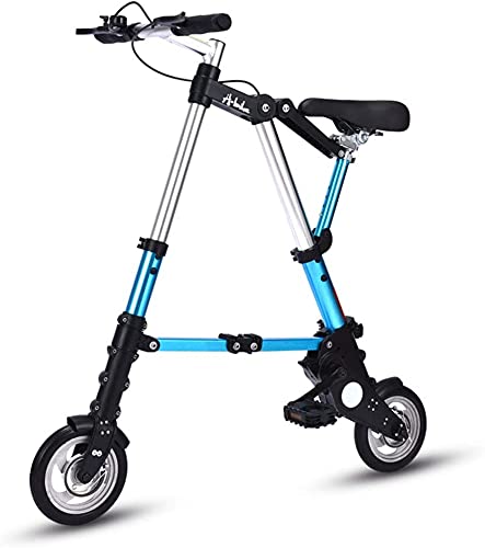 XOING Mini-faltbares Fahrrad, 8 Zoll, tragbares Faltrad, Ultraleicht, für Erwachsene, Studenten, zusammenklappbares Trägerfahrrad für Sport, Outdoor, Radfahren, Reisen, Pendeln (Farbe: Blau) von XOING