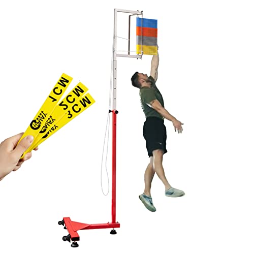 XOING Vertikaler Sprungtester 1,4–3 m/4,5–9,8 Fuß, Volleyball-Trainingshilfe mit Rädern, Sprunghöhenmessgerät, vertikale Sprung-Trainingsausrüstung (Farbe: Bunte Venen) von XOING