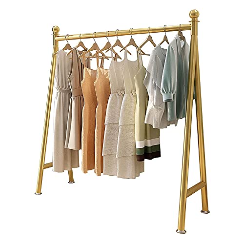 XOING YFZSJ Kleiderstangen, Freistehender Kleiderständer mit Einer Stange für Schlafzimmer, Kleiderständer für Mäntel, Hemden, Kleider/Golden / 80x150cm von XOING