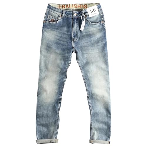 XOJSSLKX Jeans Herren Hose Jeanshose Hellblaue Gewaschene Jeans Für Männer Hose 38 Blau von XOJSSLKX