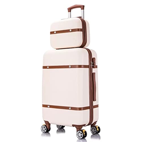 XPKLTXZW Gepäck für Mädchen, Reisekoffer, Kofferraum, hart, Retro-Handgepäck, Trolley-Tasche, Vintage-Gepäck mit Rollen von XPKLTXZW