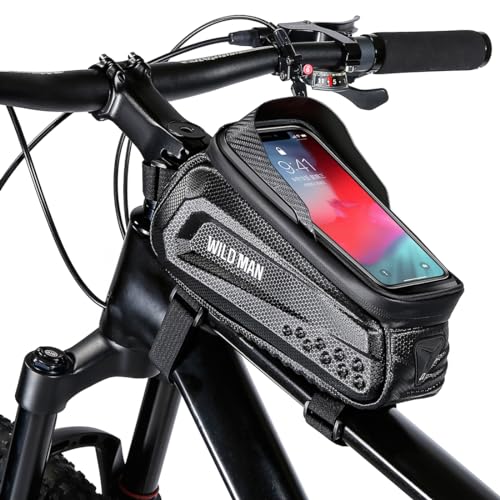 Fahrrad Rahmentasche, wasserdichte Fahrradtasche, Fahrrad-Rahmentasche Fahrradtasche Handyhalterung Ständer kompatibel mit iPhone 12 Pro Max 11 XS XR X 8 7 6 6S Plus Samsng Smartphones unter 6.8 Zoll von XPhonew