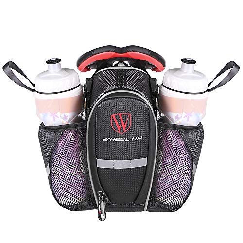 XPhonew Satteltasche für Fahrrad, mit zwei Flaschenbeuteln, wasserdicht, schwarz von XPhonew