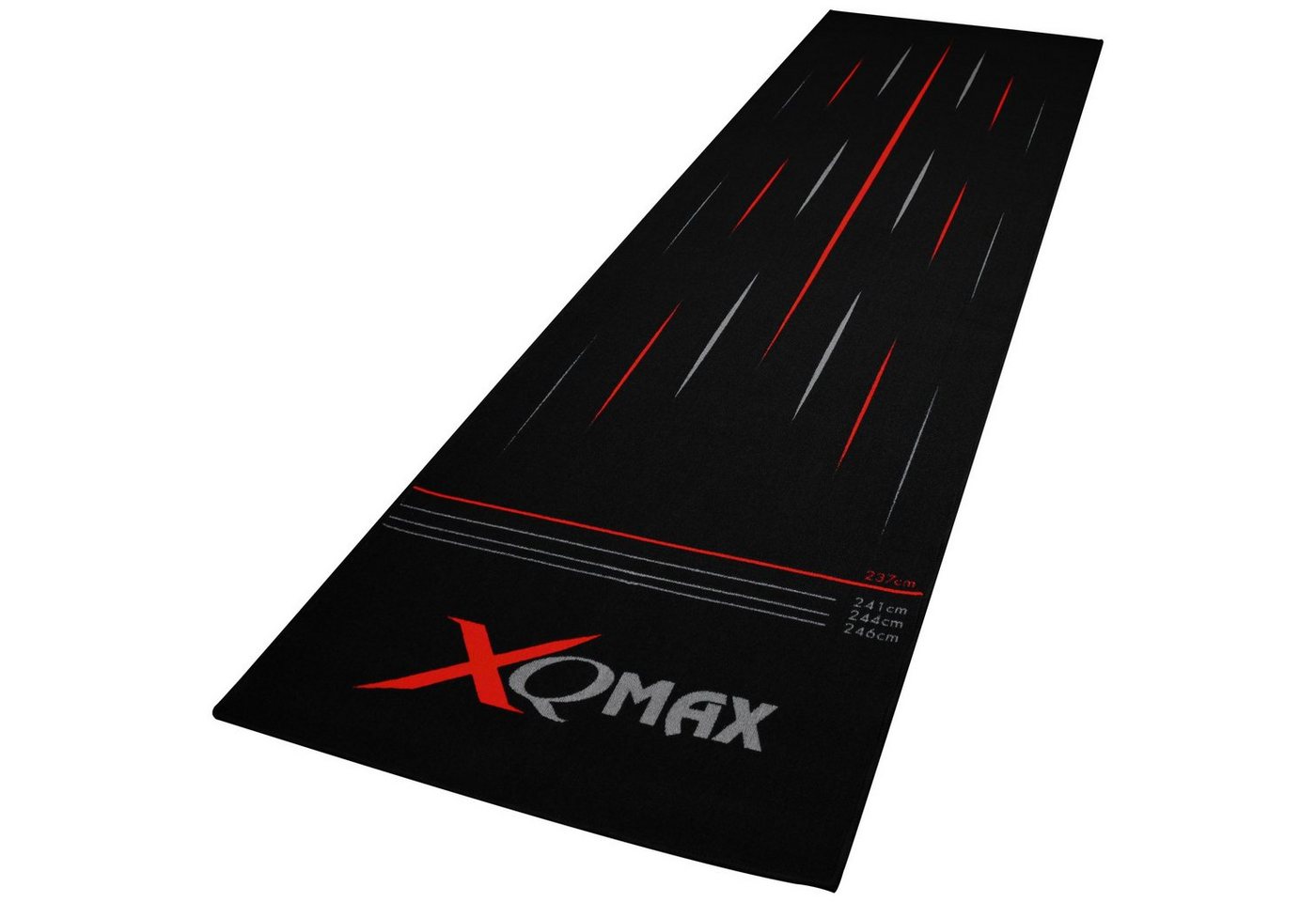 XQMAX Dartmatte Turnier Dartteppich 285x80cm Streifen Farbwahl, Turnierabstand Turniermatte Steeldart Rutschfest Teppich Darts von XQMAX