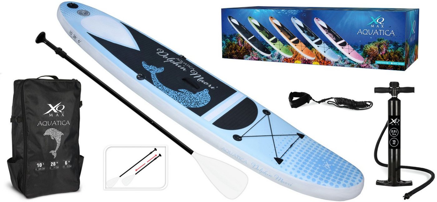 XQMAX SUP-Board Delfin, Inkl. Zubehör, plus Tasche, aufblasbar von XQMAX