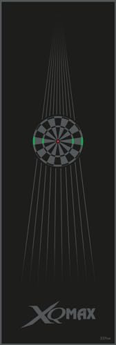 Dartmatte Dartboard 237x80cm mit Farbwahl Dartteppich mit Abwurflinie schwarz rot grau Turniermatte Steeldart Matte Darts Teppich (Dartmatte schwarz/grau 237x80cm Dartboard) von XQ Max Darts