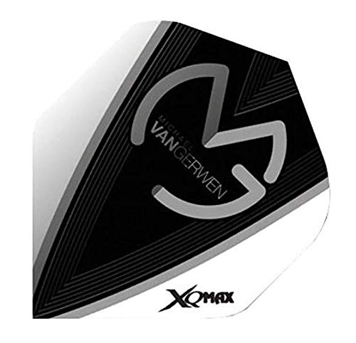 XQMAX Dart Flights Michael van Gerwen, schwarz/grau/weiß, 100 Micron, 1 Satz von XQmax