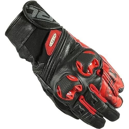 XRC Run 1/2 Motorradhandschuhe aus Leder Herren Schwarz/Rot M von XRC