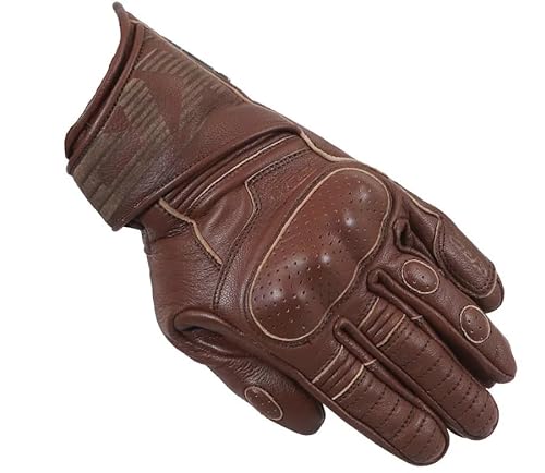 XRC TALLE Motorrad Handschuhe Herren Leder Braun L von XRC