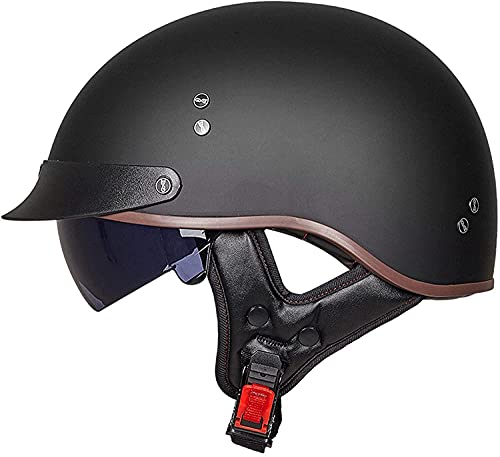 XRDSHY Halbhelm Motorradhelm Herren Damen Retro ECE Zertifizierung Motorrad Halbschale Mofa Helm Jethelm Halbschalenhelm Jet Helmet Motorcycl Chopper Scooter Helm Sturzhelm Mit Visier,B-(L/59-60CM) von XRDSHY