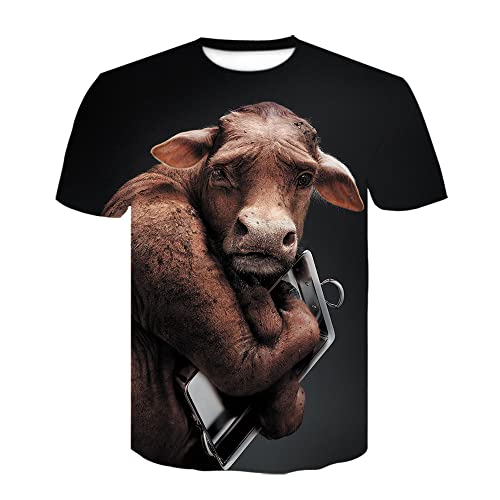 XRHYJK Herren 3D Druck T-Shirt T-Shirts 3D Männer Sommer Gedruckt Tier AFFE T-Shirt Kurzarm Lustige Lässige Tops T-Shirts Männliches T-Shirt von XRHYJK