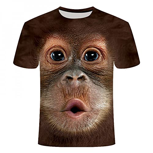 XRHYJK Herren 3D Druck T-Shirt T-Shirts 3D Männer Sommer Gedruckt Tier AFFE T-Shirt Kurzarm Lustige Lässige Tops T-Shirts Männliches T-Shirt von XRHYJK
