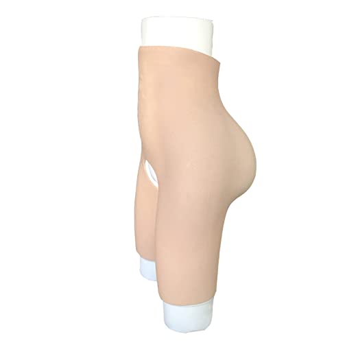 XSWL Full Silicone Panty Butt Hip Enhancer Artificial Fake Unterwäsche für Crossdresser Transvestiten False Buttocks Panties,Ivory White,M von XSWL