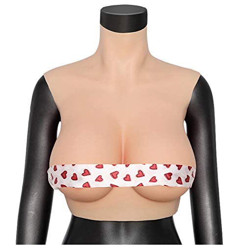 XSWL Realistische Silikon-Brustplatte Brustformen für Crossdresser Transgender Fake Boobs Mit Seidenbaumwolle gefüllten B-G Cup Brustplatten,Color`1`Ivory,G von XSWL