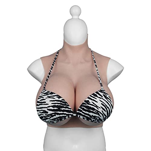 XSWL Silikon-Brustplatte H/K Cup Realistische Brustformen weich Big Fake Boobs Enhancer für Crossdresser Transgender Drag Queen,Ivory White,H Cup Silicone von XSWL