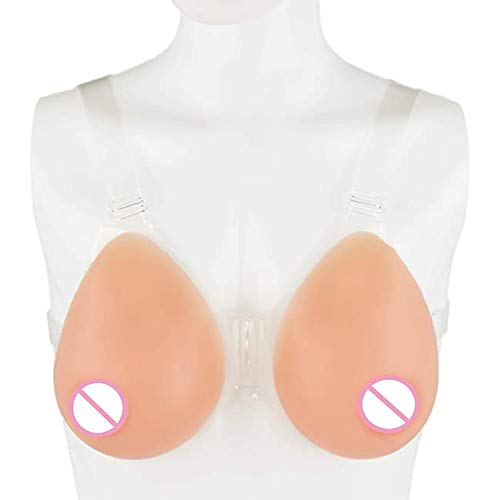 XSWL Silikon Wassertropfen Brust bildet Strap-On Mastektomie Cross Dresser Realistische volle weiche Brüste Transgender Queen Transvestite Bra,Nude,2XL`1200g von XSWL