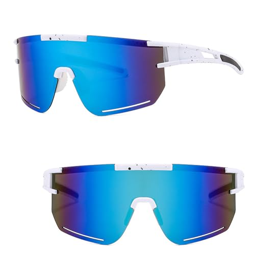 XSYKJGS Schnelle Brille Rave, Blau Fahrradbrille, Sonnenbrille Herren Damen UV400 Schutz Polarisierte Sonnenbrille für das Reiten, Skifahren und Angeln im Fallschirmspringen von XSYKJGS