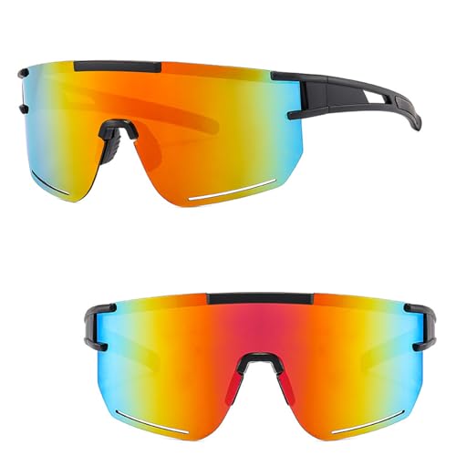 XSYKJGS Schnelle Brille, Orange Fahrradbrille, Sonnenbrille Herren Damen UV400 Schutz Polarisierte Sonnenbrille für das Reiten, Skifahren und Angeln im Fallschirmspringen von XSYKJGS