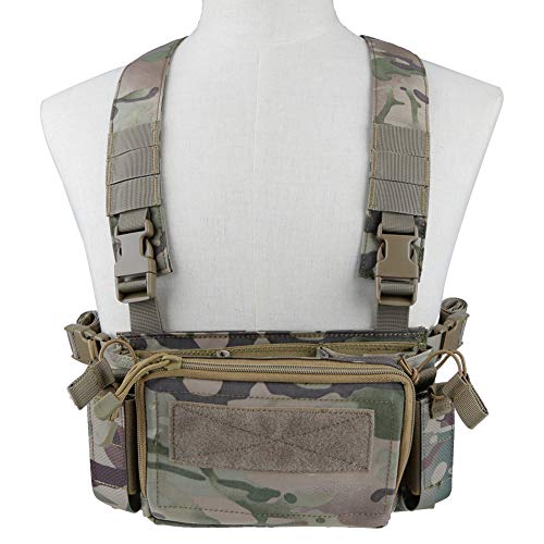 XUE Taktische Weste Chest Rig für Softair Paintball mit 5,56 9mm Magazine Taschen für Airsoft Armee Polizei Militär Jagd Tarnung von XUE