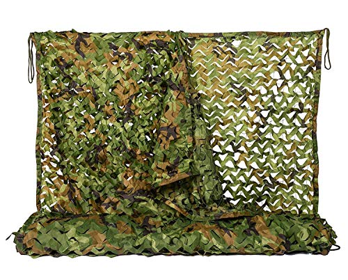 XUE Tarnnetz Woodland 3x7M für die Jagd Camouflage Netz Grün für Bundeswehr Sniper Armee Fotografie Sonnenschutz Deko Militär Garten von XUE