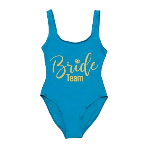 XUOFSQJZ Badeanzüge Für Damen Brautteam Badebekleidung Frauen Einszene Badeanzug Party Beachwear Schwimmanzug-Farbe 17-m von XUOFSQJZ