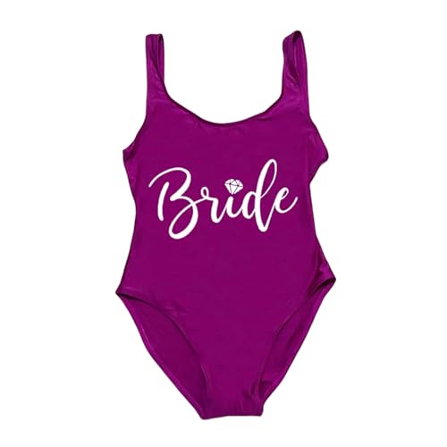 XUOFSQJZ Badeanzüge Für Damen Brautteam Badebekleidung Frauen Einszene Badeanzug Party Beachwear Schwimmanzug-Farbe 28-XXL von XUOFSQJZ