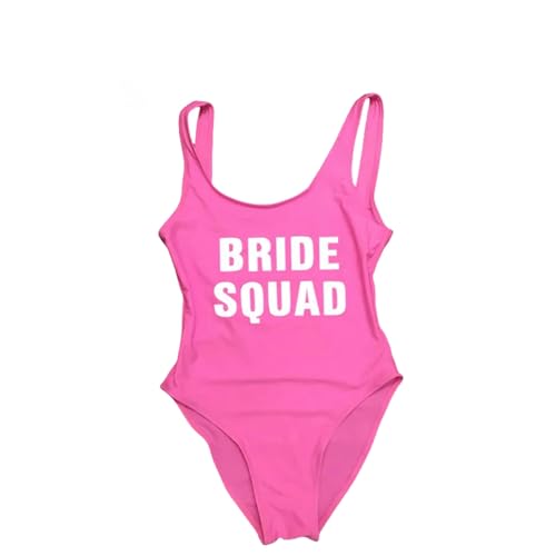 XUOFSQJZ Badeanzüge Für Damen Women Bikini Badeanzug Team Braut Hochzeitsfeier EIN Stück Badeanzug-pik 2-XL von XUOFSQJZ