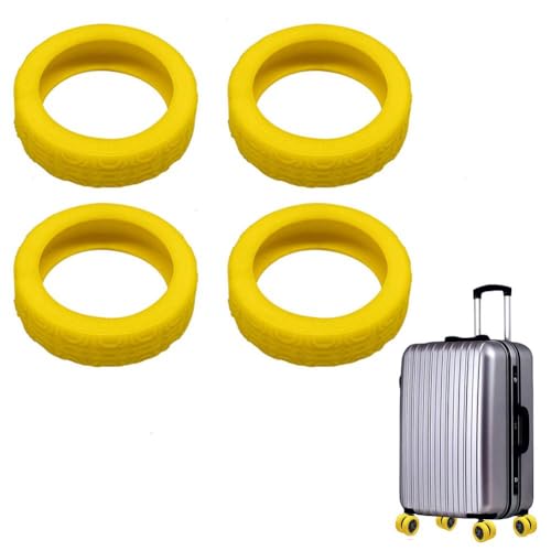 4-teilige Gepäck-Radkappen, 8 Spinner-Radkappen, Gepäck-Radschutzabdeckung, Silikon-Koffer-Radschutz, geräuscharmer Radersatz für Stabilität und Geräuschreduzierung von XUXN