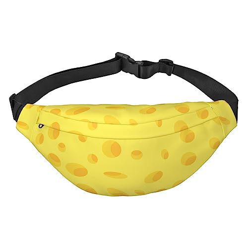 Gelbe Käse-Muster-Hüfttasche Leichte Bauchtasche Reisetasche Tasche mit verstellbarem Riemen, Siehe Abbildung, Einheitsgröße, Lässiger Tagesrucksack von XVBCDFG