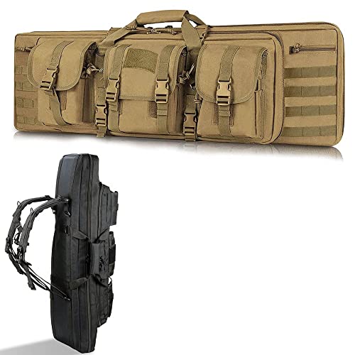 XVBVS Doppelgewehrkoffer, Weich Gepolsterte Langwaffentasche, Taktische Karabiner-Waffentasche, Jagdausrüstung, Tragetasche, Schrotflinten-Langwaffenkoffer mit Magazintaschen von XVBVS