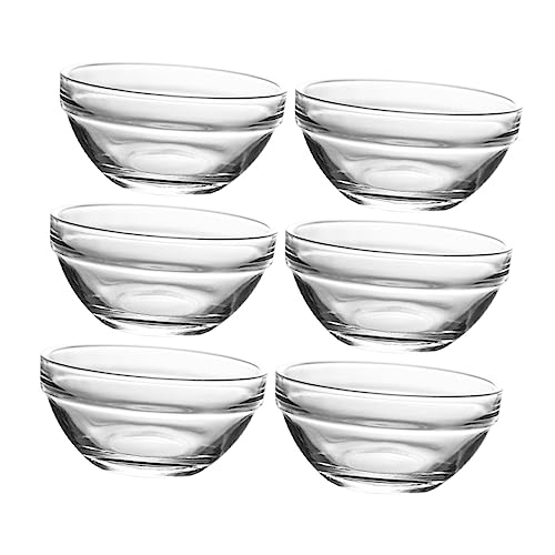 XWJLAILE 6-teiliges Glasschalen-Set für kleine Desserts und zum Mischen - perfekt für Pudding, Kleinigkeiten und mehr von XWJLAILE