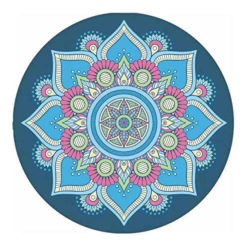 XWJLAILE Buga-Yogamatte aus Wildleder, runde Meditationsmatten/runde Yogamatten, dicke, rutschfeste Bodenmatten aus Naturkautschuk (Farbe: Blau, Größe: 140 x 140 x 0,4 cm) von XWJLAILE