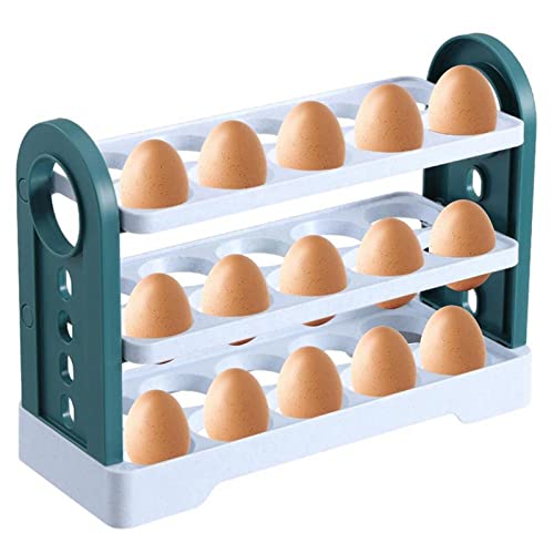 XWJLAILE Eierkühlschrankschale mit großem Fassungsvermögen und leicht zugänglichem Flip-Design - Weiß von XWJLAILE